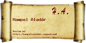 Hampel Aladár névjegykártya